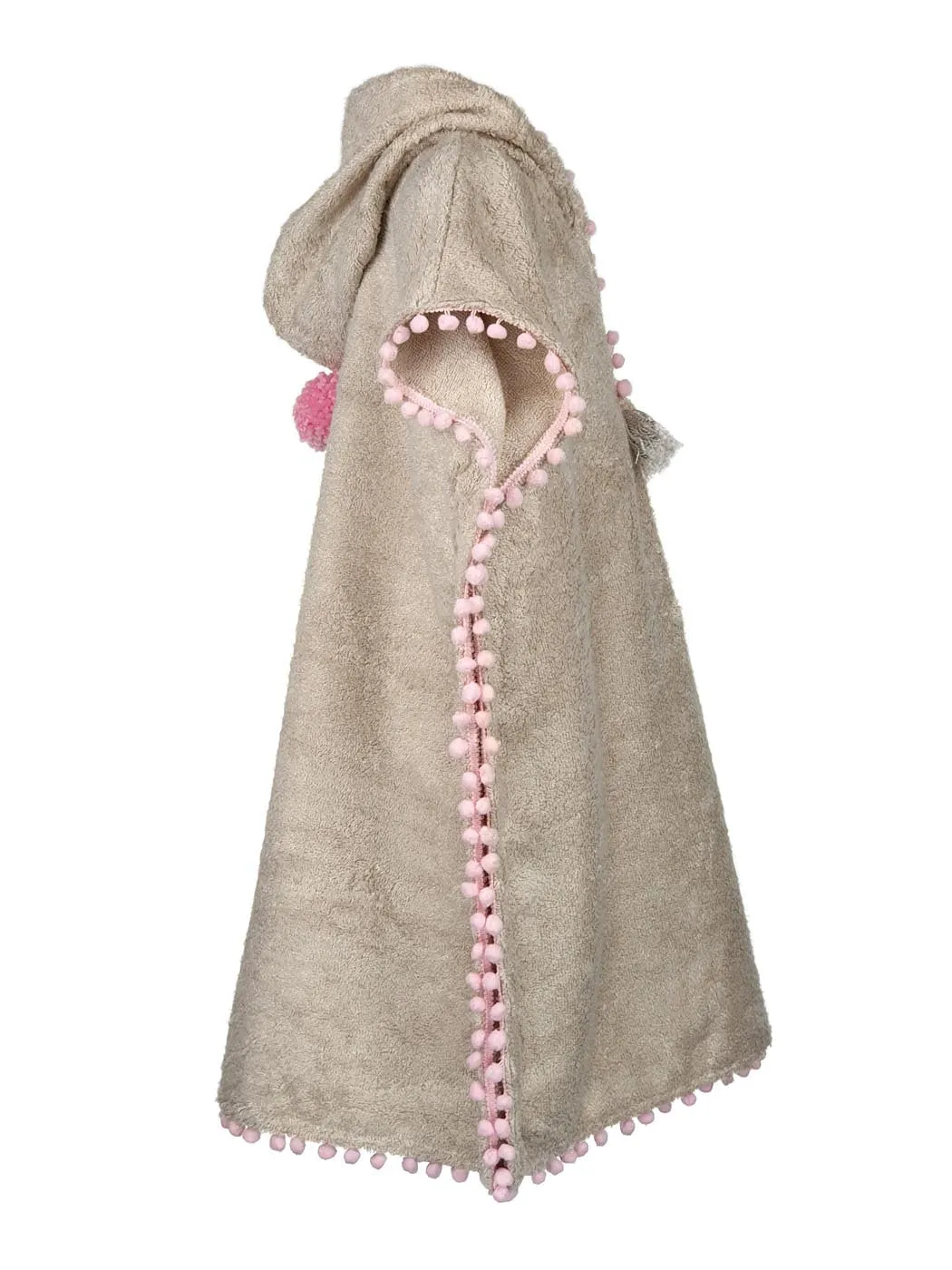 MALOX Beige-Pink Poncho-Bathrobe for kids