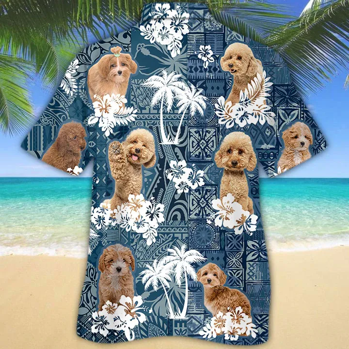 Maltipoo Hawaiian Shirt, Flower dog Short Sleeve Hawaiian Aloha Shirt, hawaiian shirt for men, women