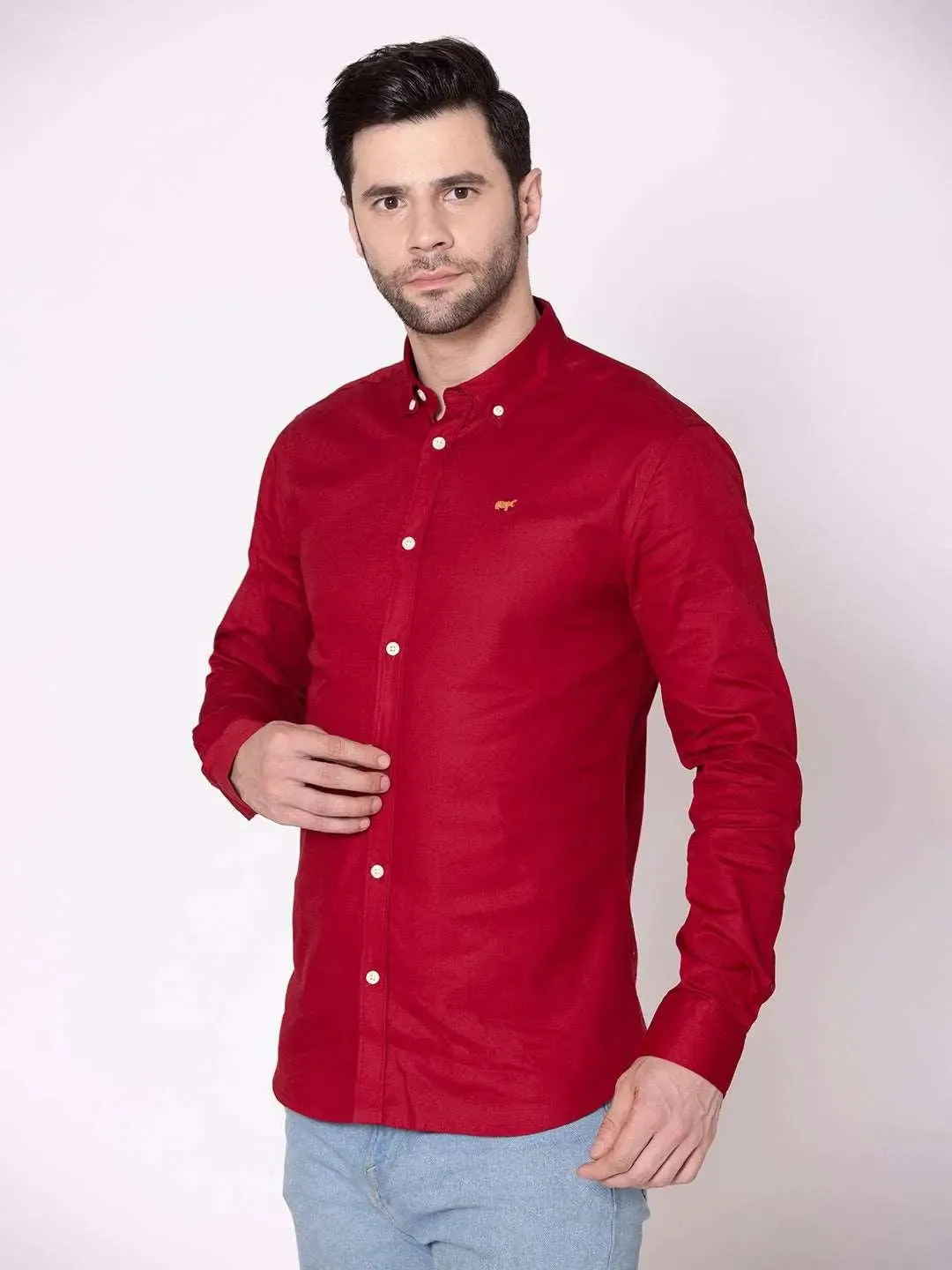 Maroon Button Down Shirt