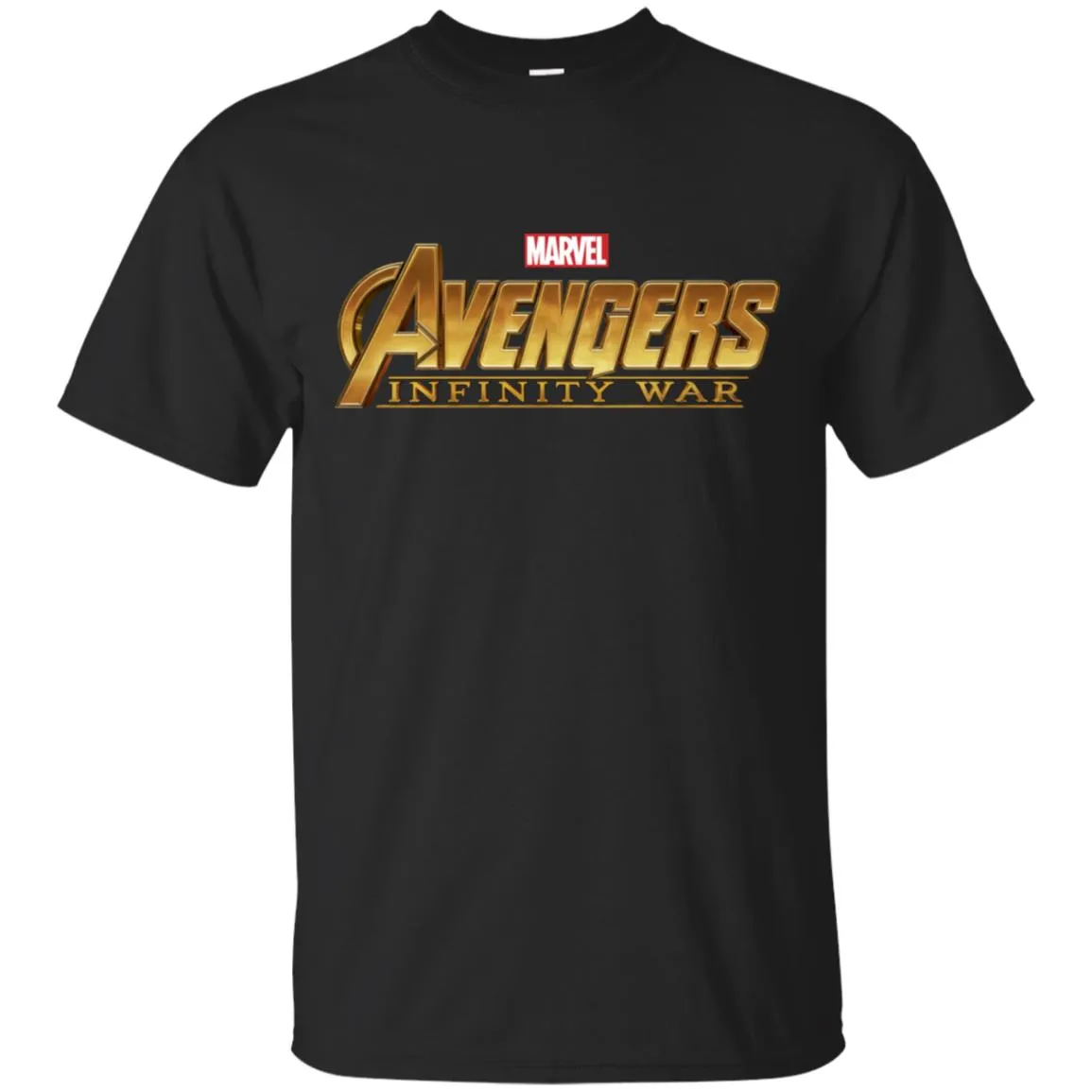 Marvel Avengers Infinity War Golden Logo Men Cotton T-Shirt