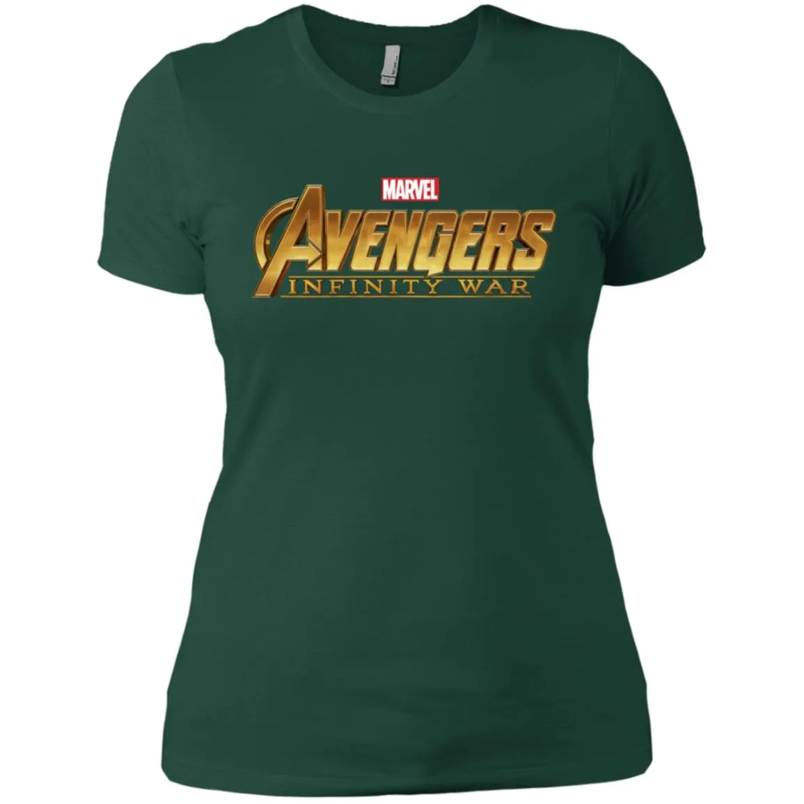 Marvel Avengers Infinity War Golden Logo Women Cotton T-Shirt