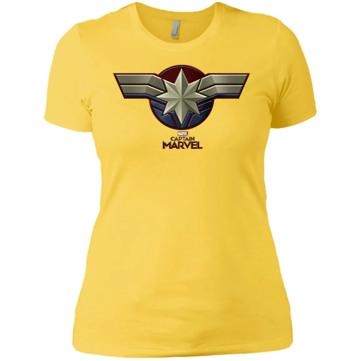 Marvel Captain Marvel Movie Chest Symbol Women Cotton T-Shirt