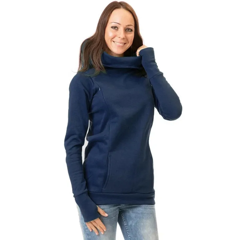 Maternity Sweatshirt Women Nursing Maternity Long Sleeves Hooded Breastfeeding Hoodie for Fall/Winter.