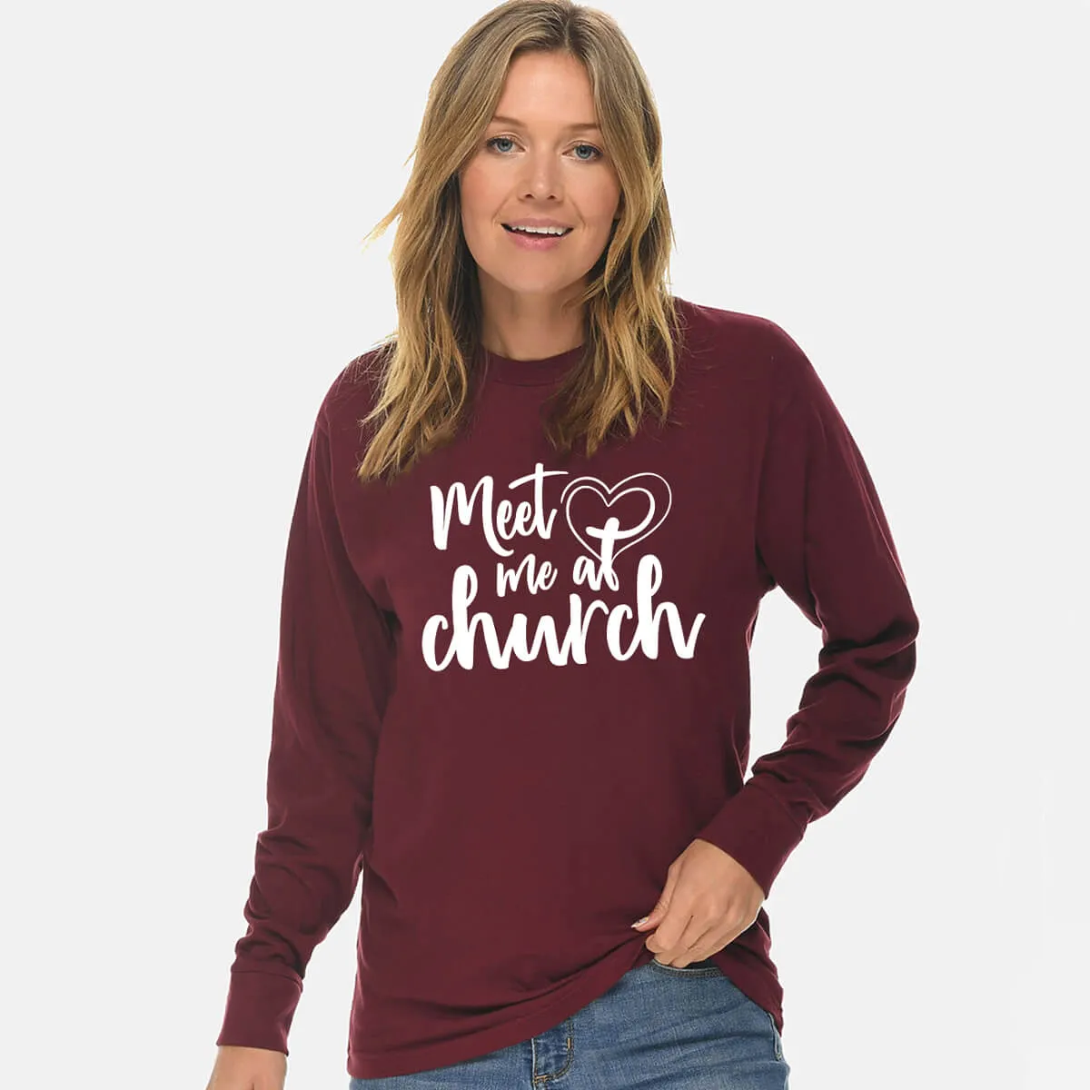 Meet Me At Church Unisex Long Sleeve T Shirt