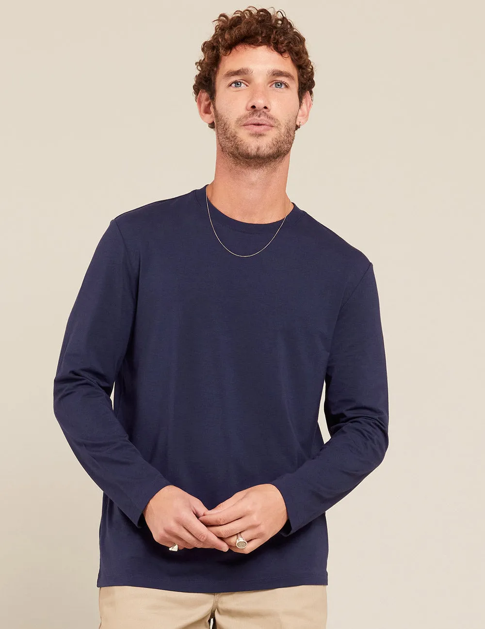 Men's Classic Long Sleeve T-Shirt - Navy