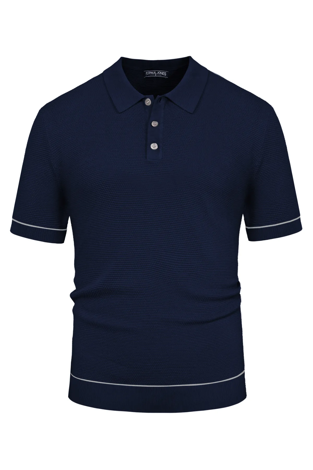 Mens Knitted Polo Shirts Short Sleeve Textured Pullover Golf Polo Casual T Shirts