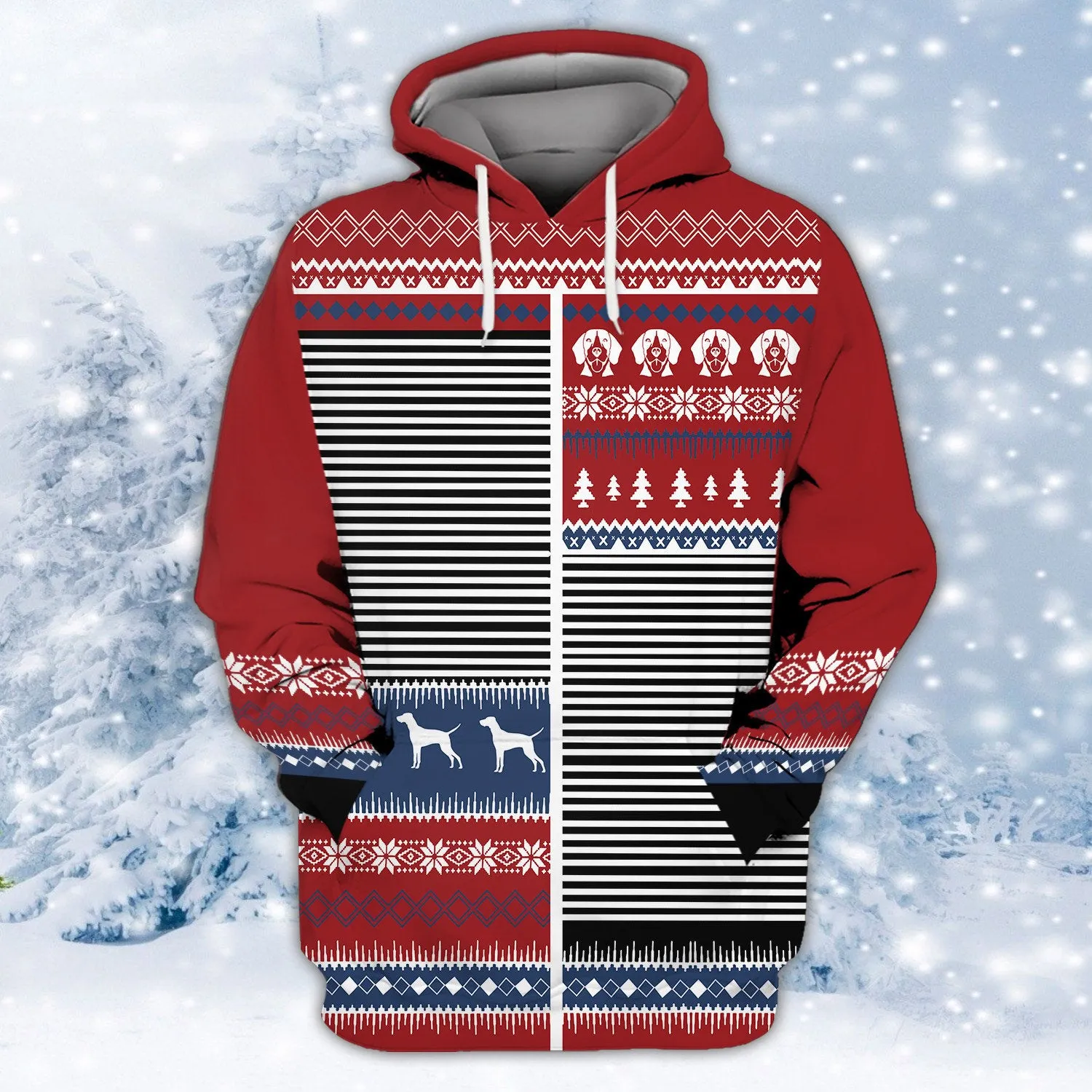 Merry Christmas Pattern Dog 3D Sweatshirt Hoodie Shirt