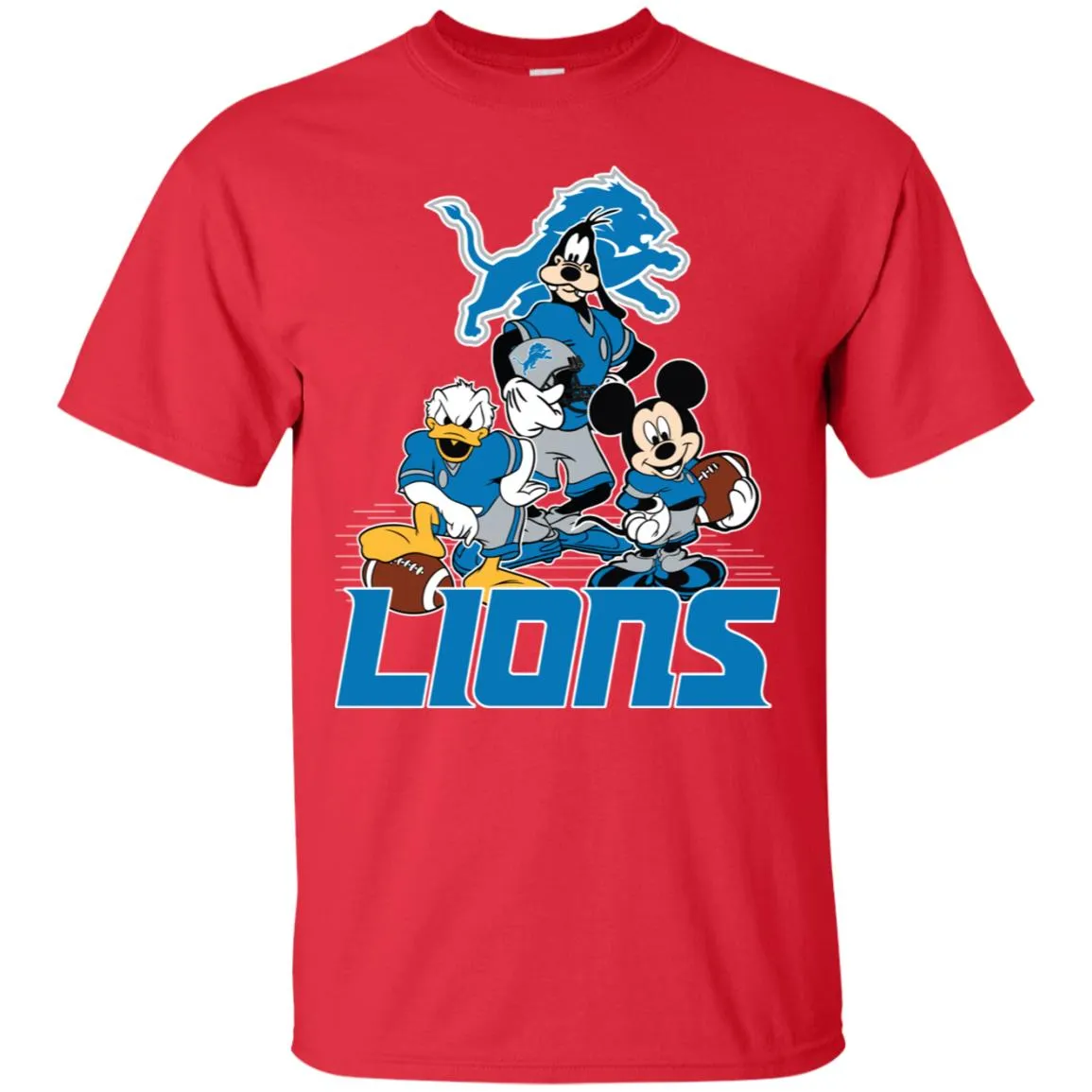 Mickey Mouse Detroit Lions American Football Nfl Sports Shirt