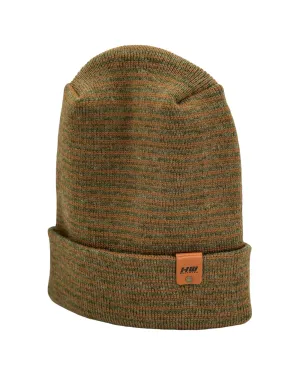 Modern Theta Stitch Contrast Cuffed Beanie (Patent Pending Design) Brown / Green, Made in USA