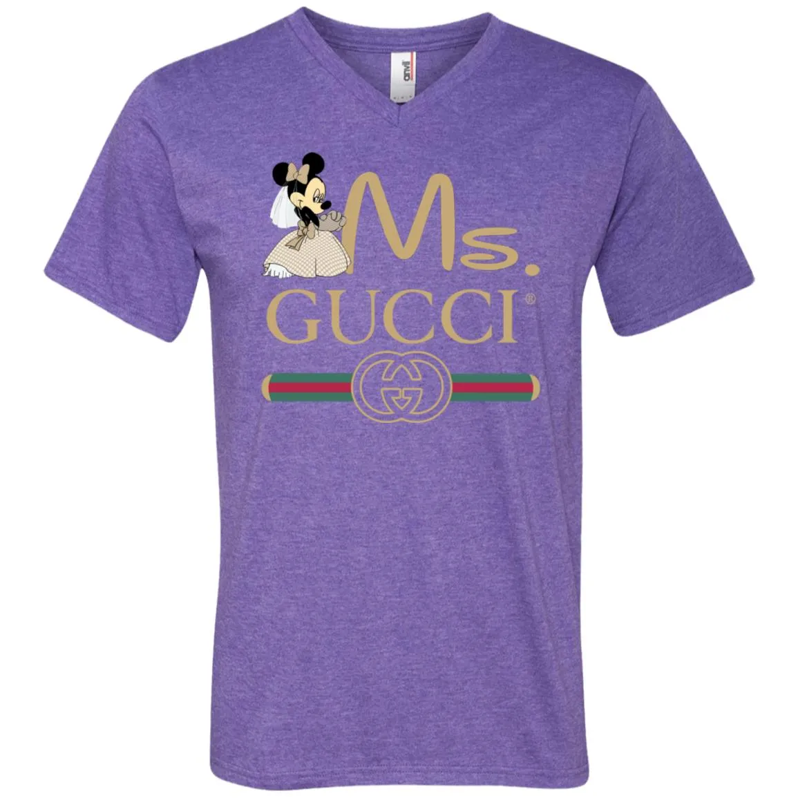 Ms Minnie Gucci Couple Disney Shirt Valentine's Day T-shirt Men V-Neck T-Shirt