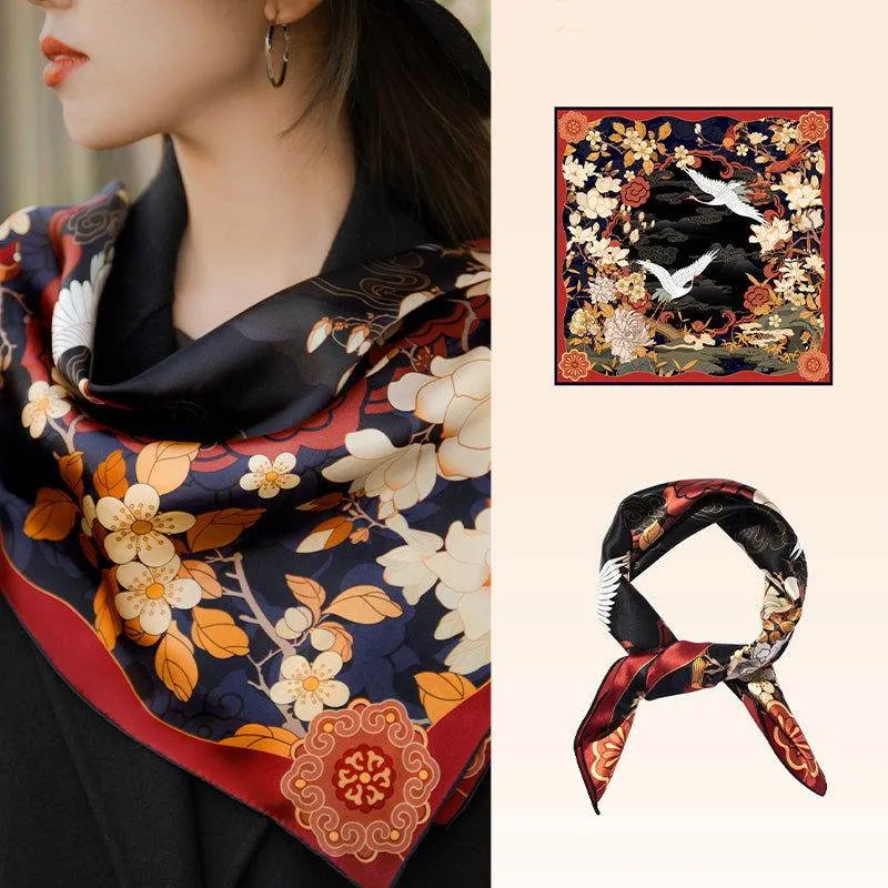 Mulberry Silk 14 Momme Square Scarf Luxury Accessory 63.5x63.5 cm