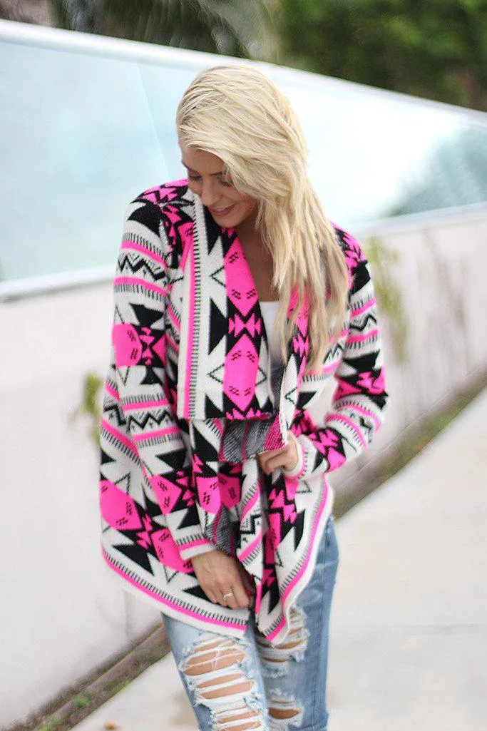 Neon Pink Cardigan