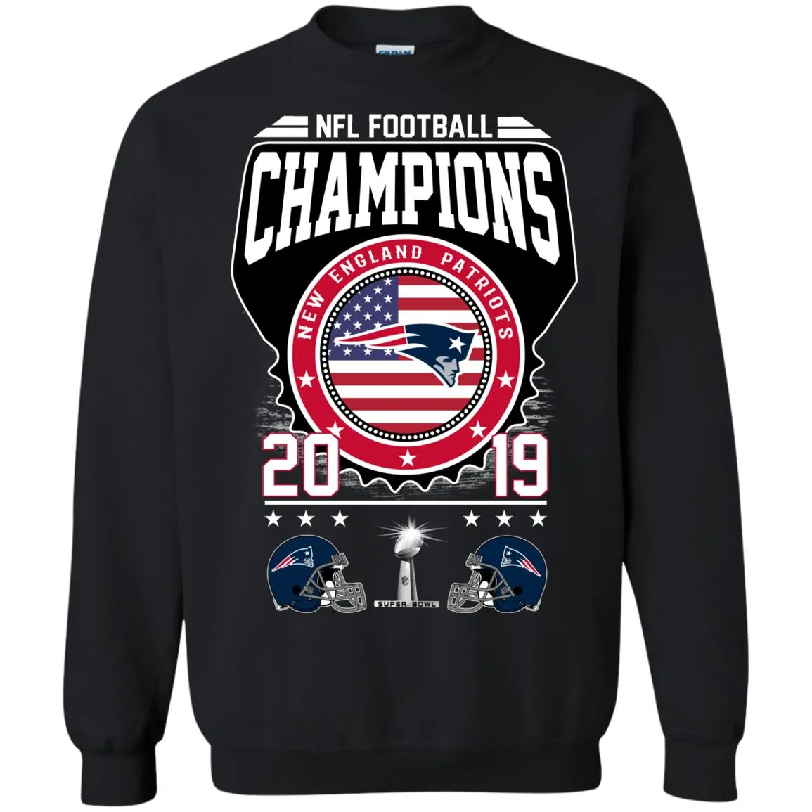 Nfl – Football Champions New England Patriots Super Bowl 2019 Crewneck Pullover Sweatshirt