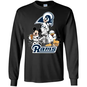 Nfl – Los Angeles Rams Donald Duck Goofy Mickey Mouse Super Bowl 2019 Football Men Long Sleeve Shirt