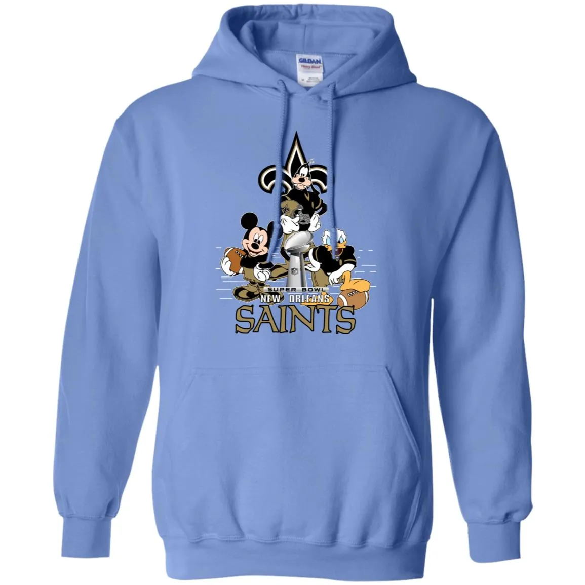 Nfl – New Orleans Saints Donald Duck Goofy Mickey Mouse Super Bowl 2019 Football Pullover Hoodie Sweatshirt