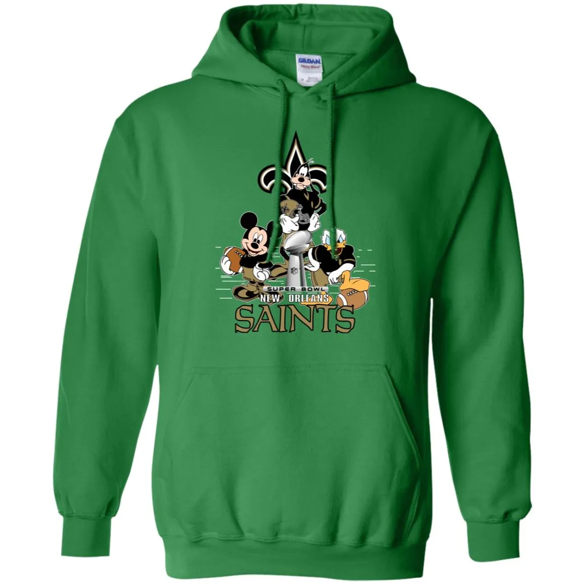 Nfl – New Orleans Saints Donald Duck Goofy Mickey Mouse Super Bowl 2019 Football Pullover Hoodie Sweatshirt