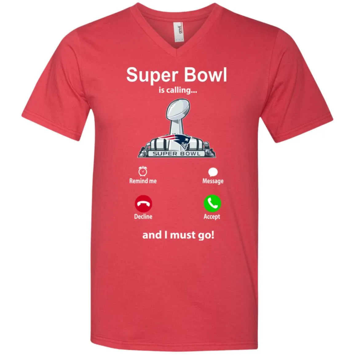 Nfl - Super Bowl Is Calling And I Must Go New England Patriots 2019 Football Men V-Neck T-Shirt