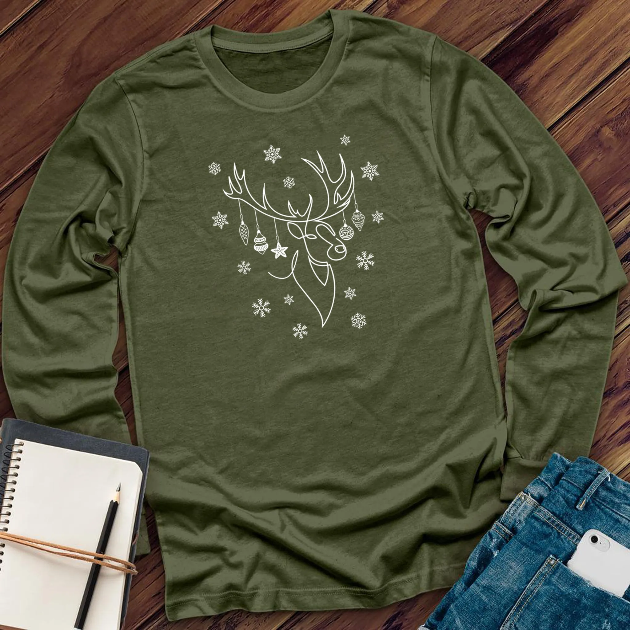 Ornamental Reindeer Long Sleeve