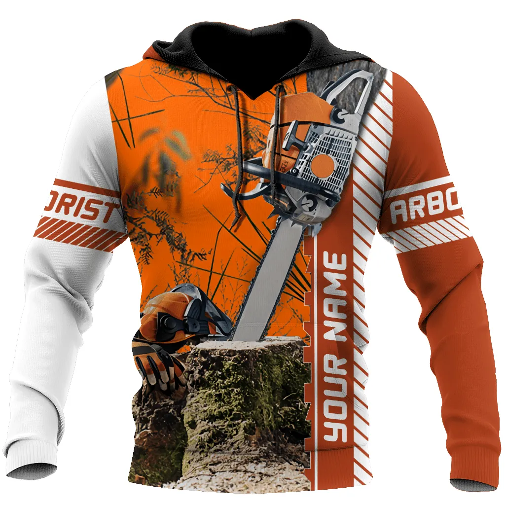 Personalized Arborist Orange 3D Sweatshirt Custom 3D Full Printed Hoodie Arborist Christmas Shirt