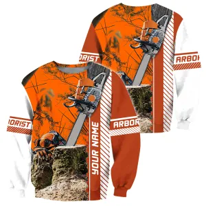 Personalized Arborist Orange 3D Sweatshirt Custom 3D Full Printed Hoodie Arborist Christmas Shirt