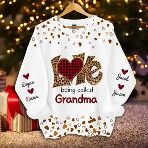 Personalized Love Being Called Grandma And Sweet Heart Grandkids 3D Sweatshirt