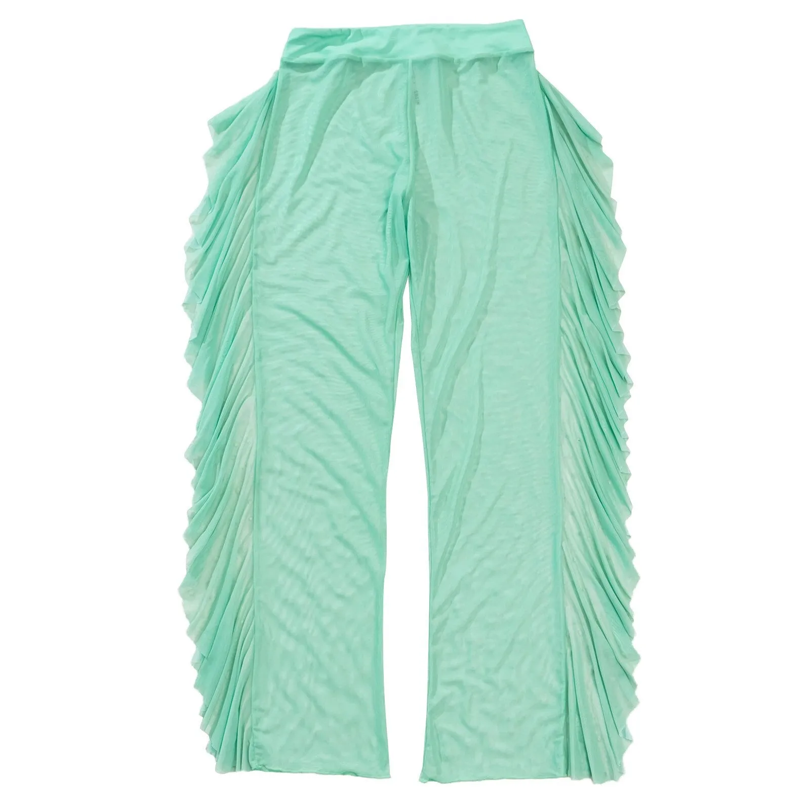 Petite Mesh Ruffle Beach Cover Up Pants