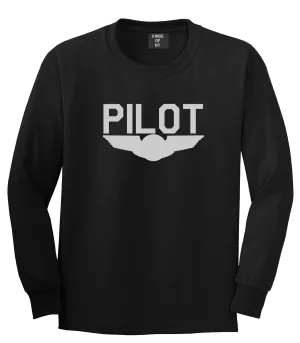 Pilot With Wings Mens Long Sleeve T-Shirt