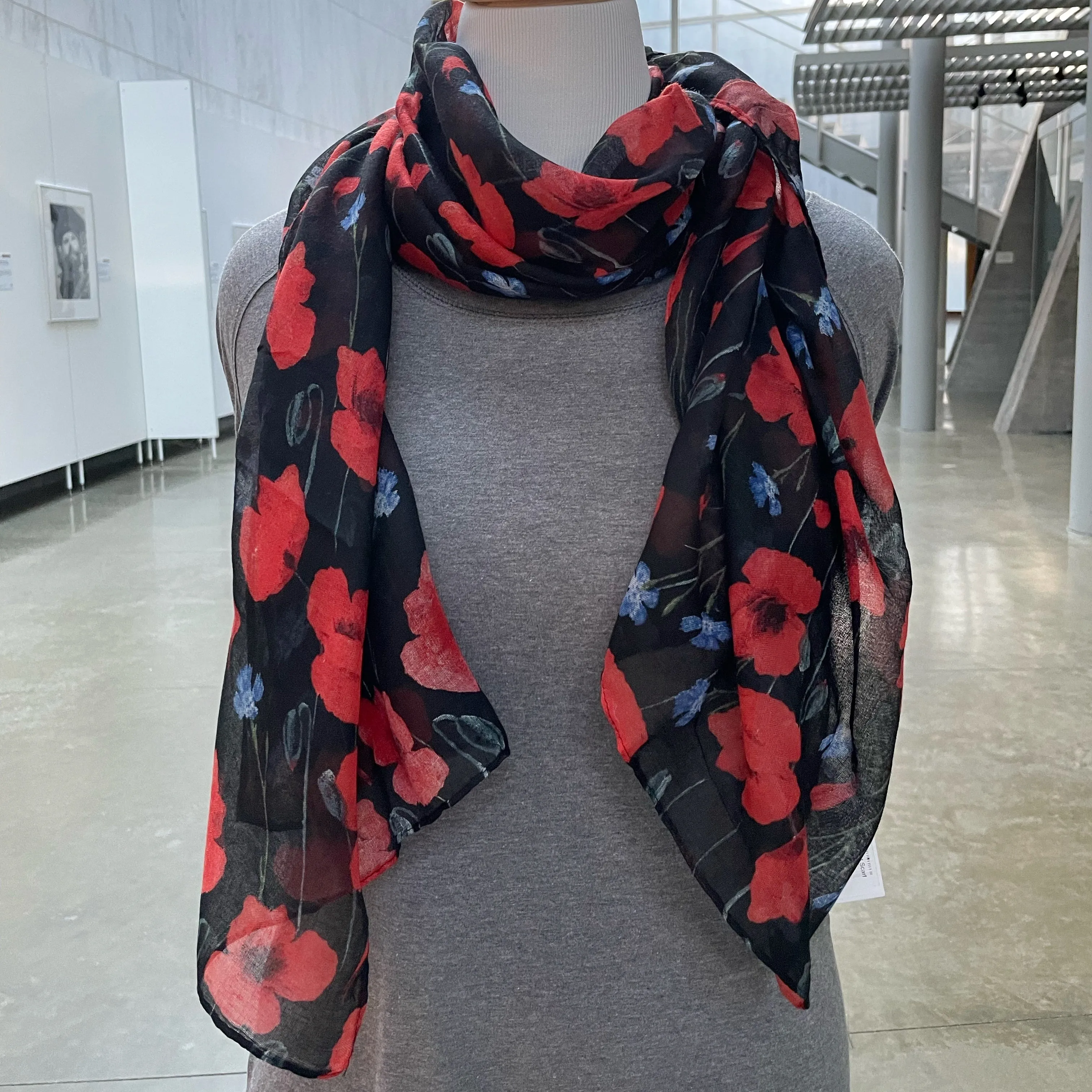 Poppy and Forget Me Not Scarf