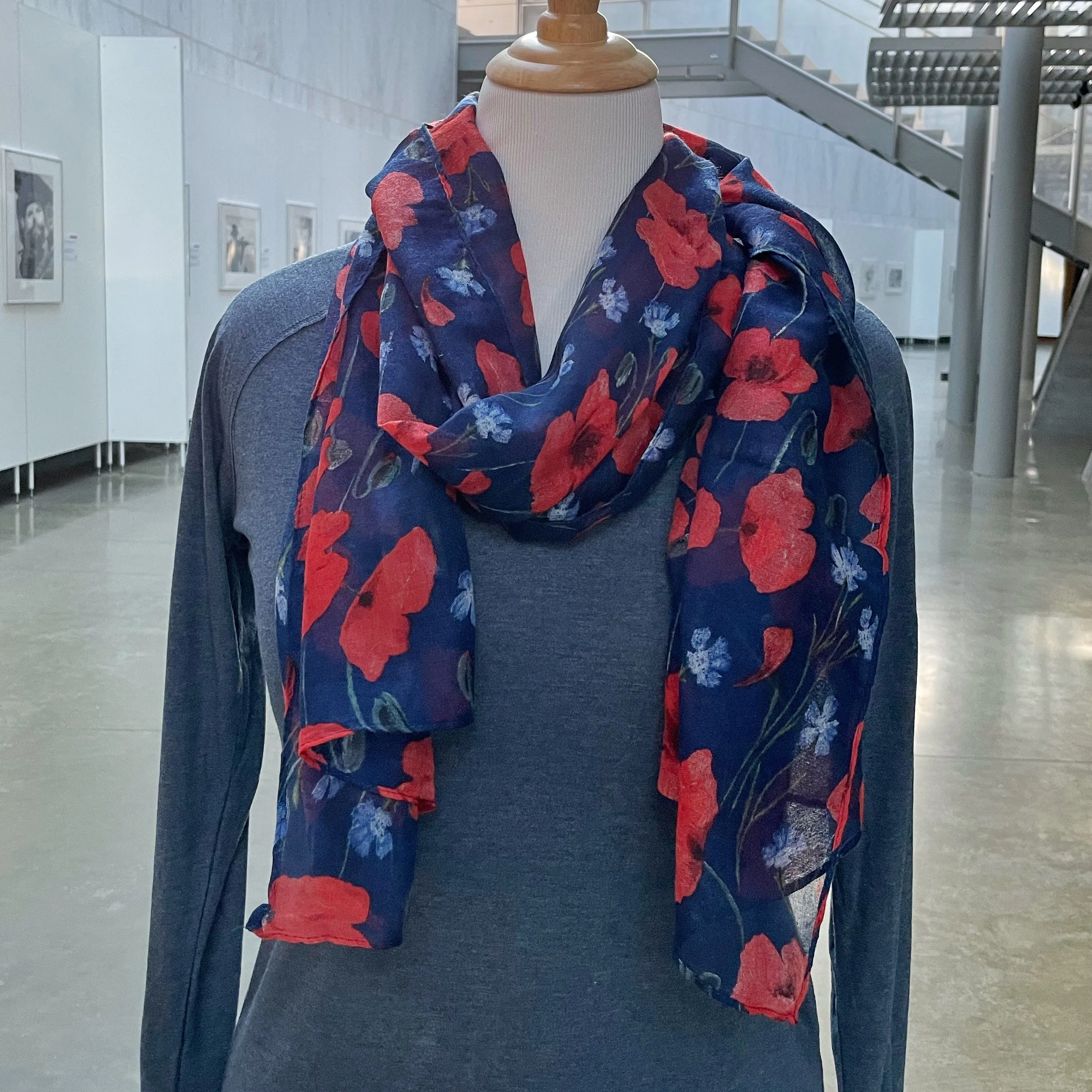 Poppy and Forget Me Not Scarf