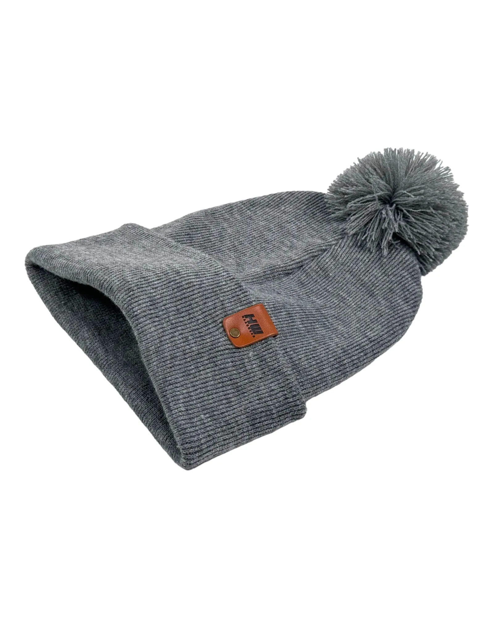 PTD105 HAAKWEAR Pom Pom Beanie - Made in USA - Koala Gray