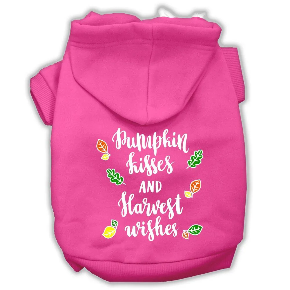 Pumpkin Kisses Screenprint Dog Hoodie Bright Pink M (12)