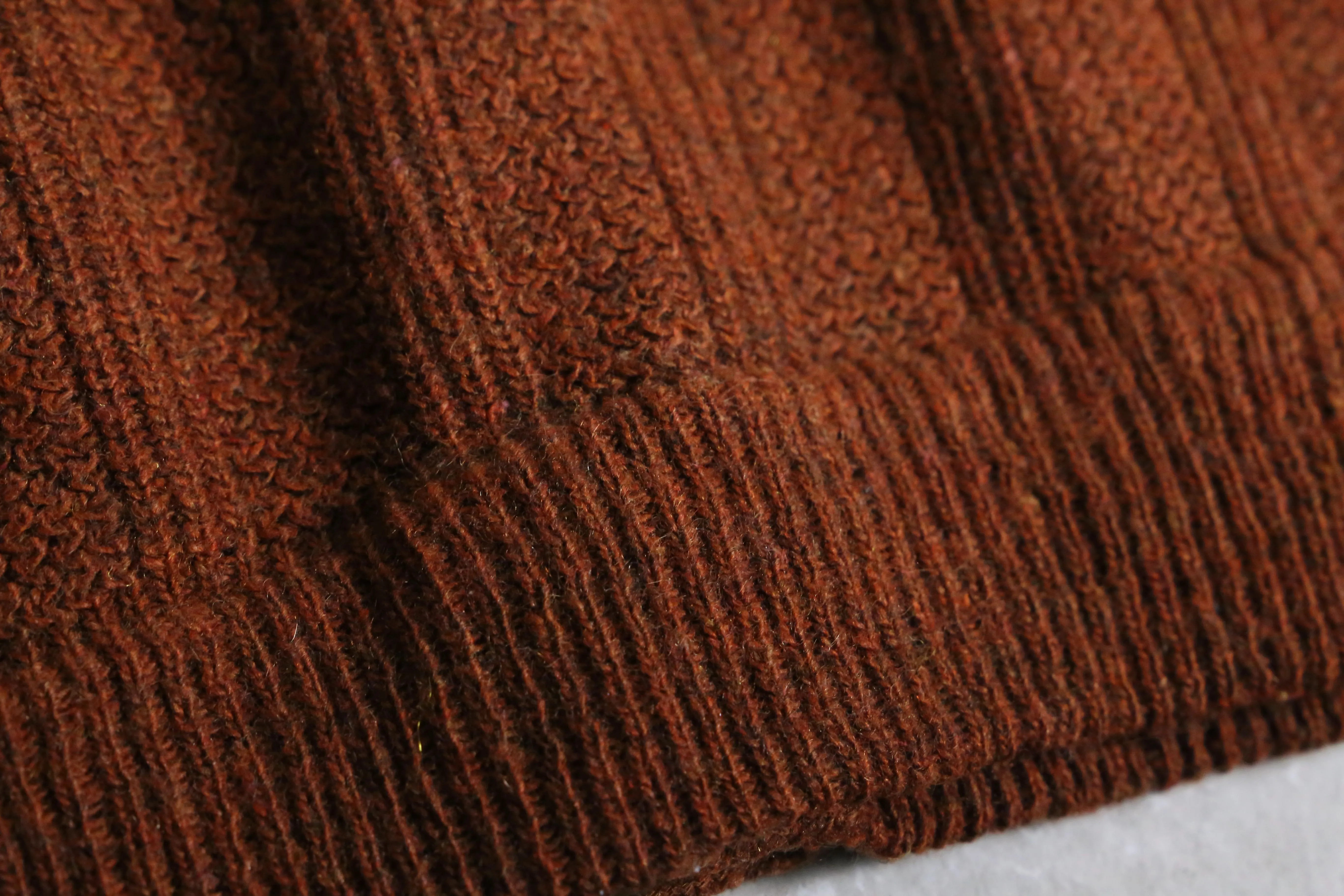 "puritan" orange brown knit cardigan