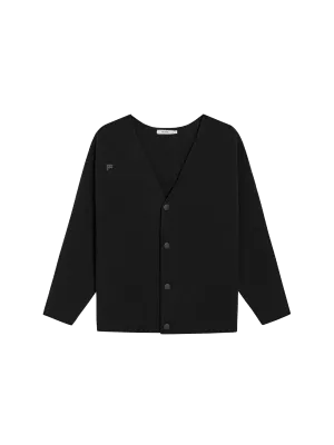 Recycled Cashmere Cardigan—black