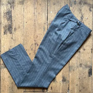 Regent - Morning Suit Trouser - Classic Grey Merino Wool Stripe