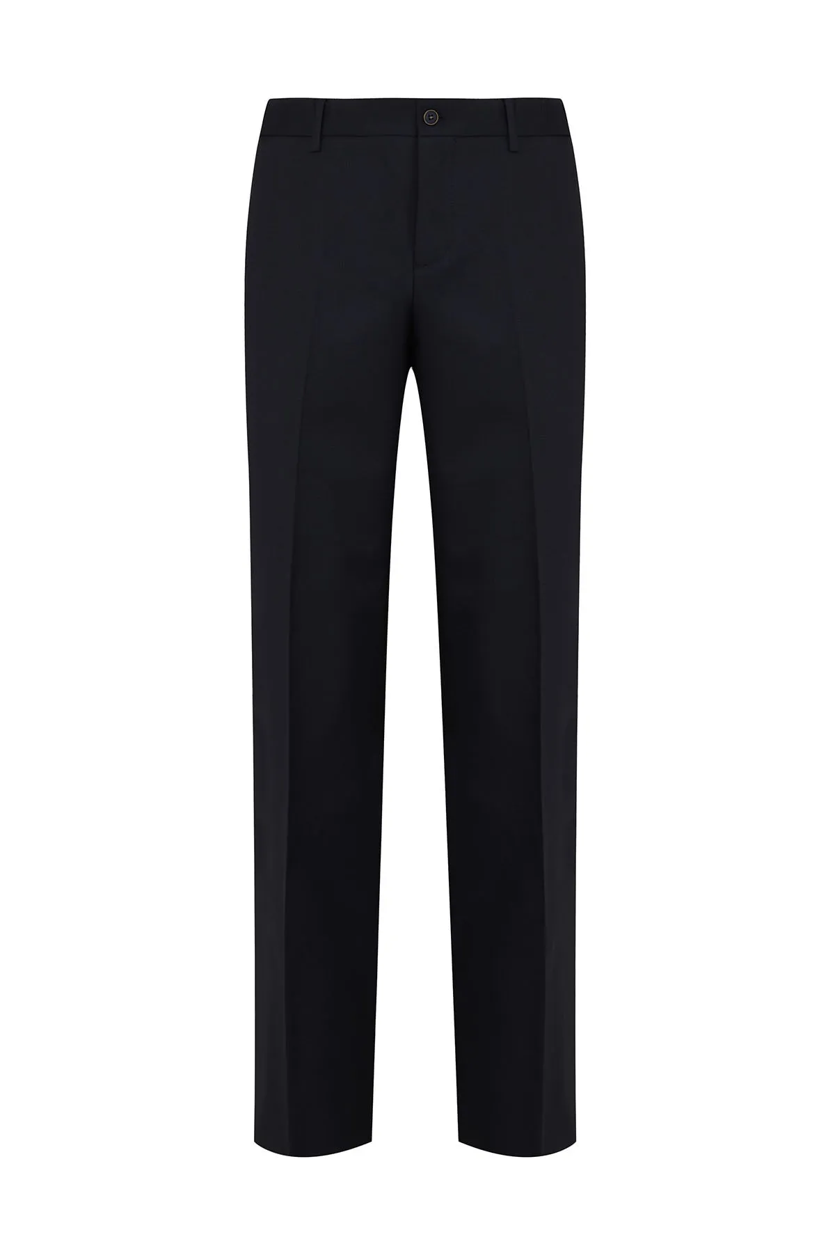 Regular Fit Side Pocket High Waist Navy Wool Dress Pants