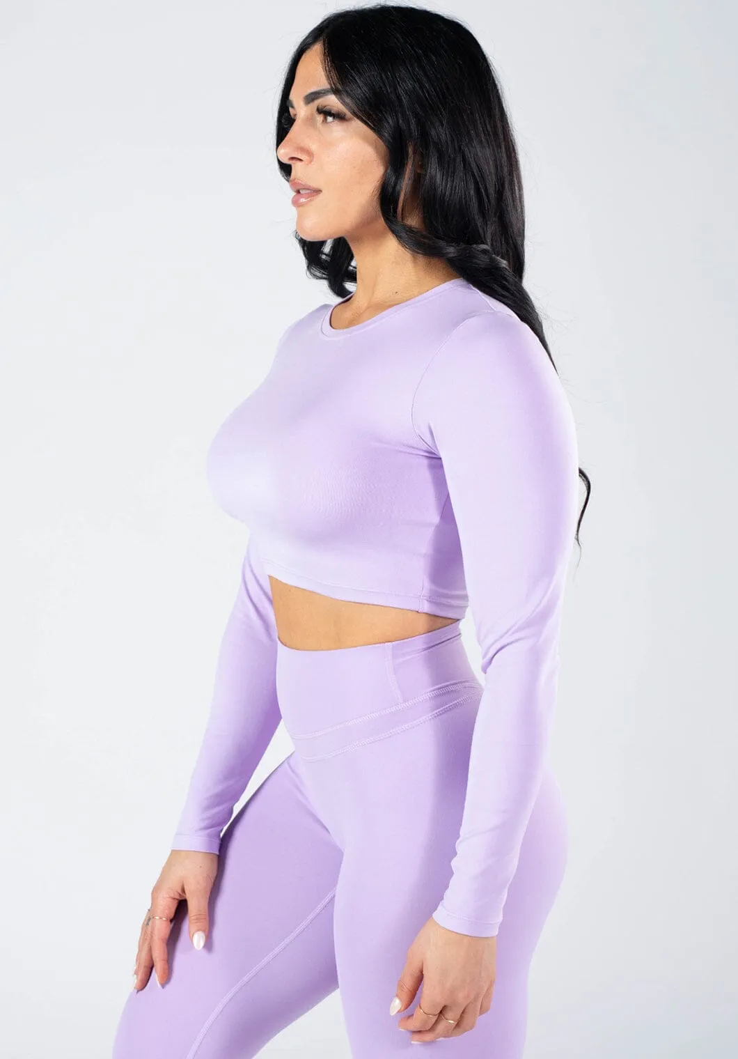 Reluna™ Long Sleeve Crop Violet Sky