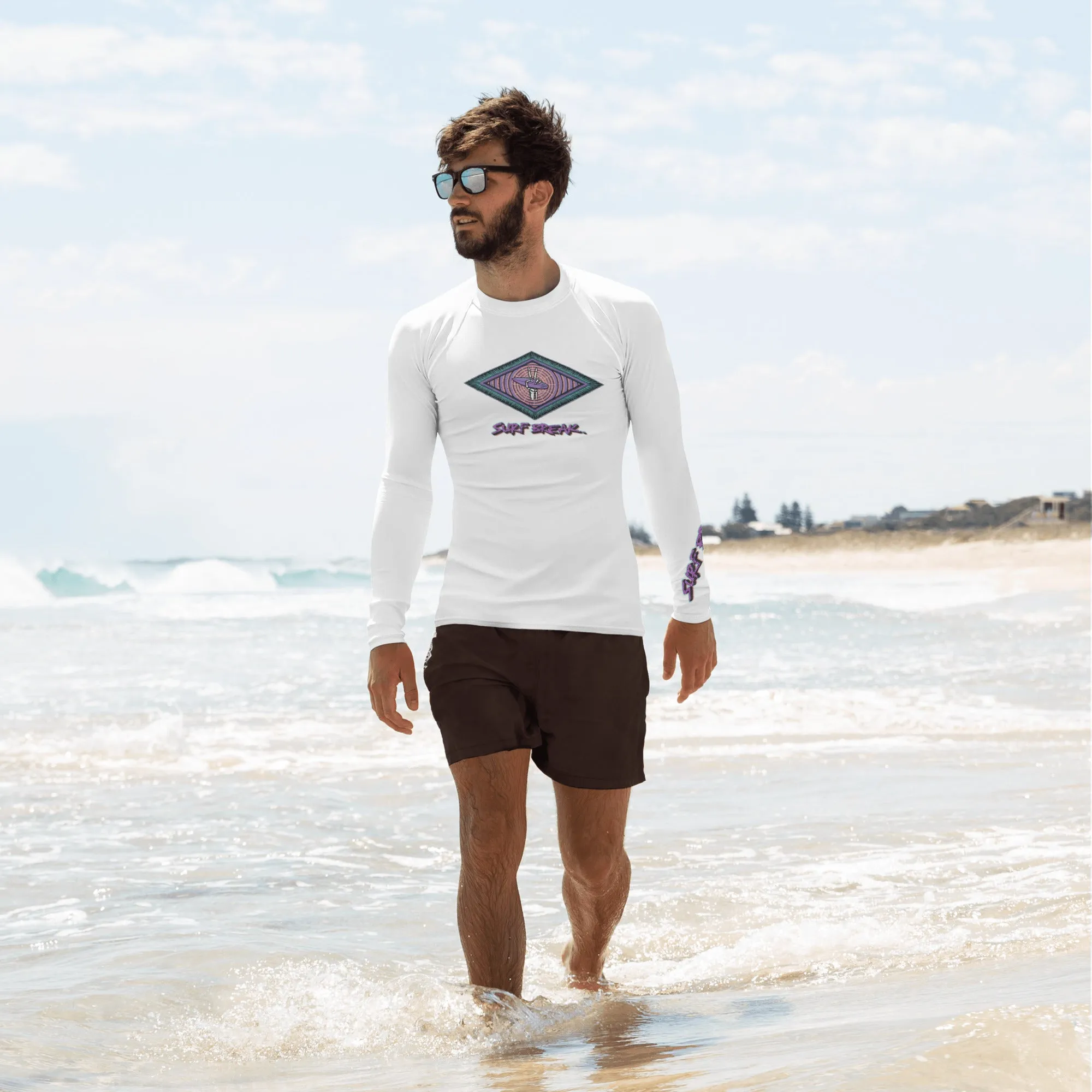 Retro Surf Break Long Sleeve Rash Guard