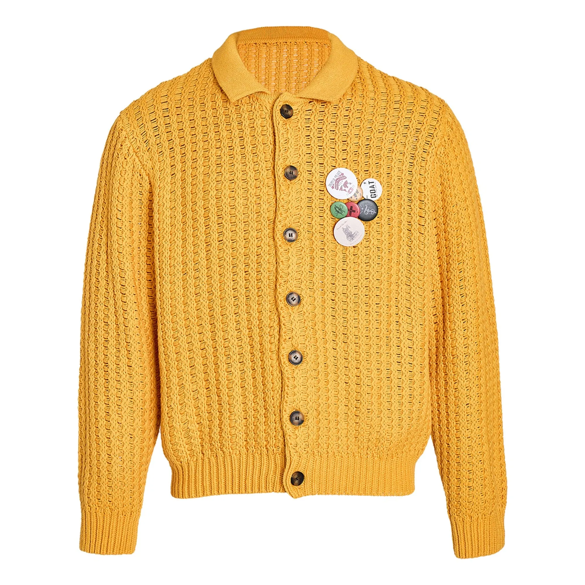 Retro Yellow Knit Cardigan