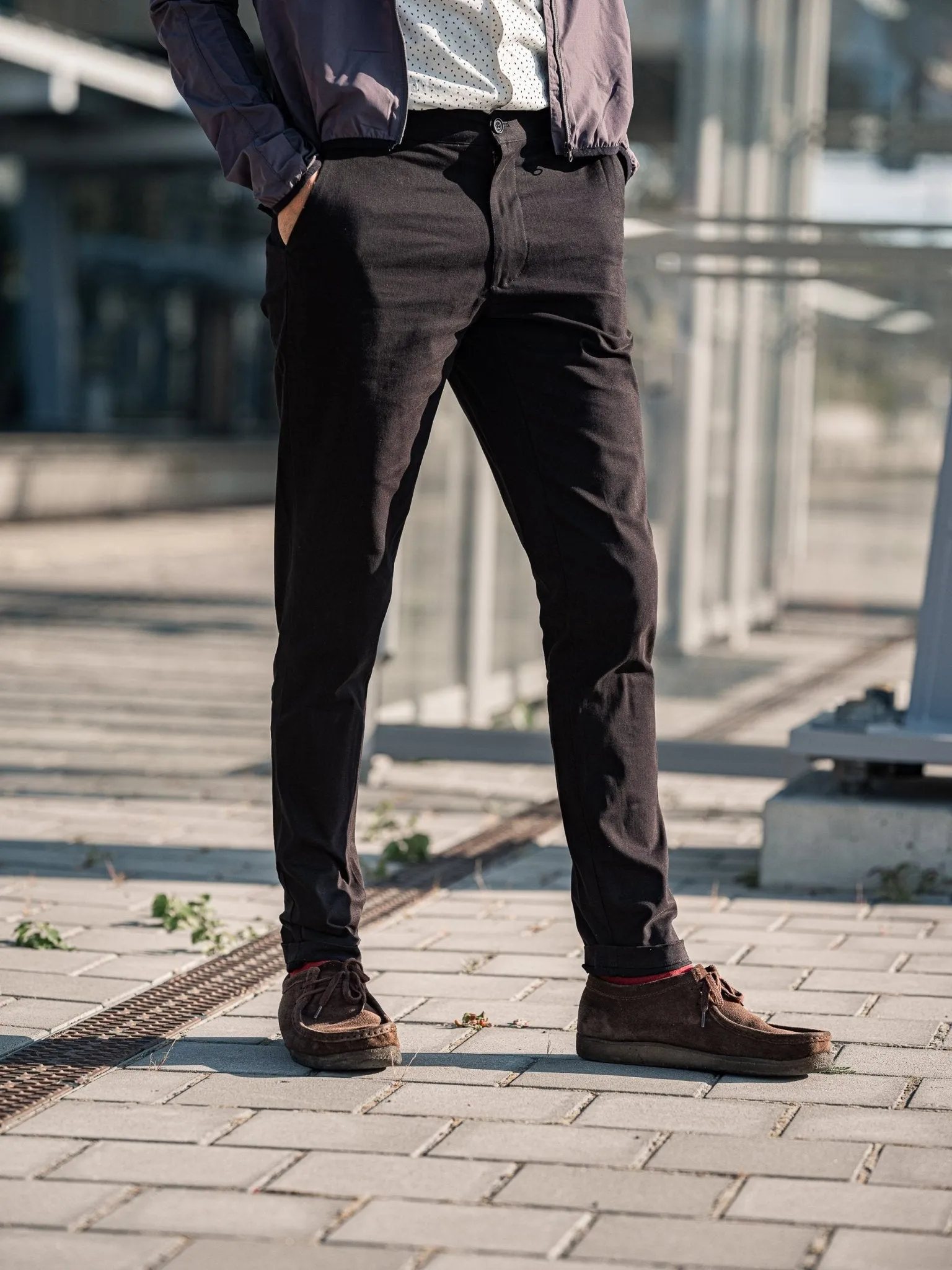 Riksväg 99 Men's Black Cycling Chinos