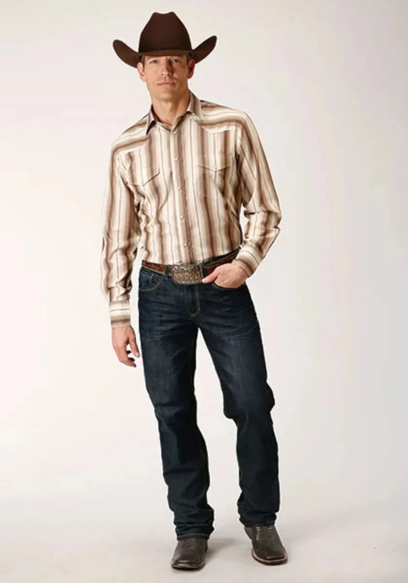 Roper Bison Brew (Brown) - Men's Western Shirt