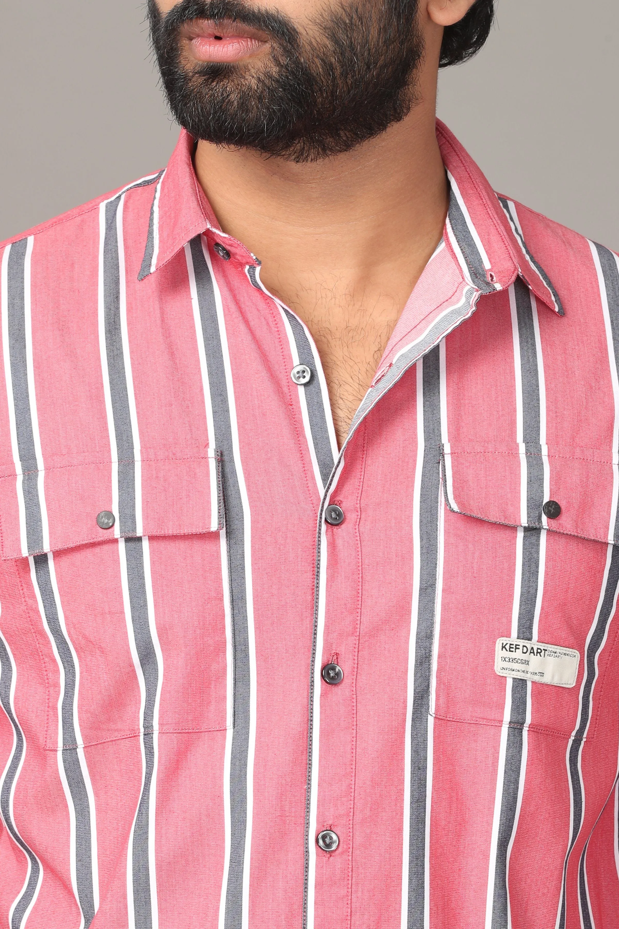 Rose Dual Striped Full Sleeve Shirt