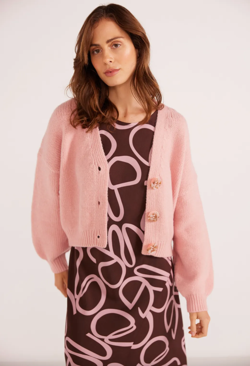 Rosie Relaxed Cardigan - Blush Pink