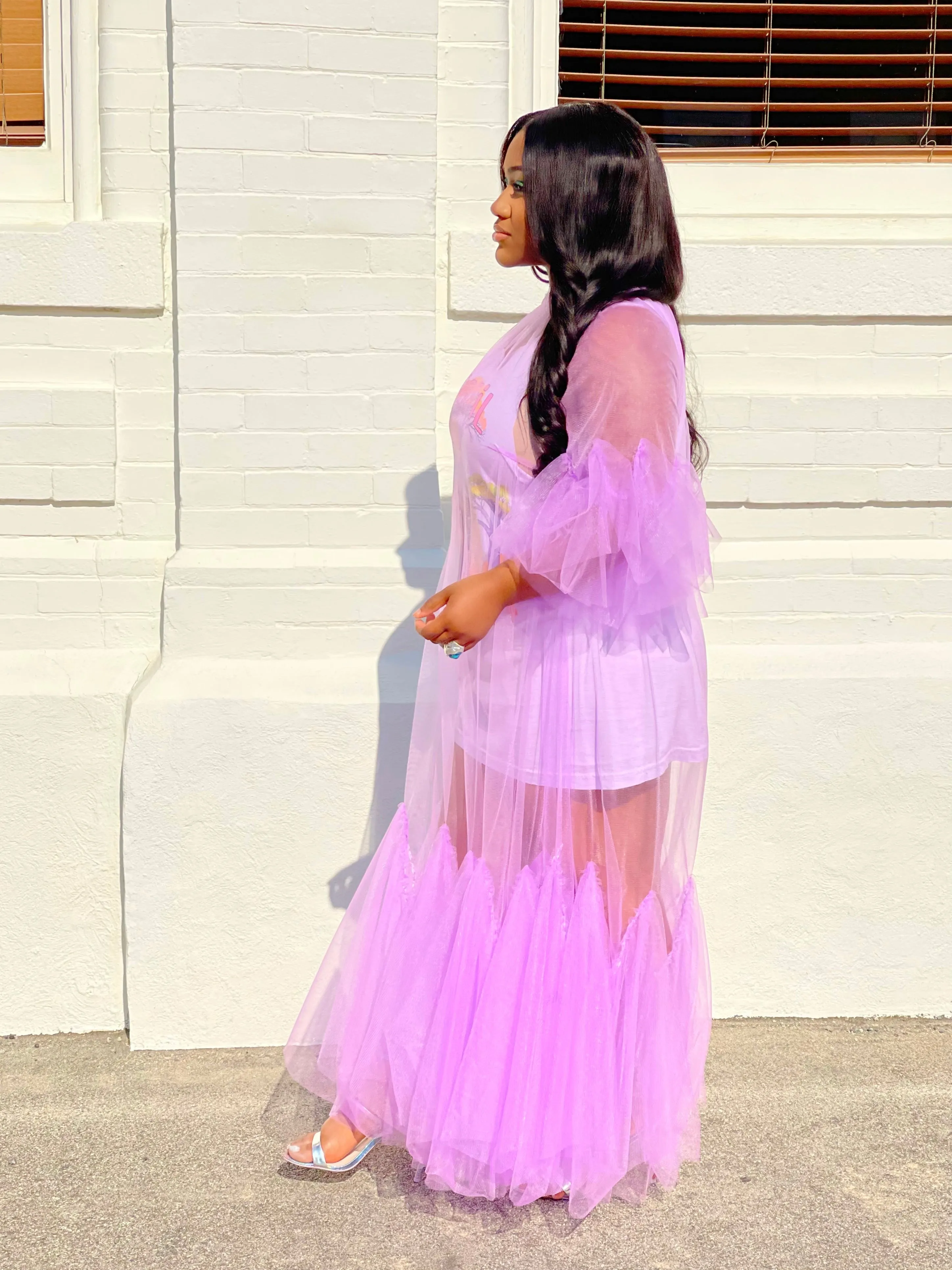 Sheka Lavender Ruffle Dress