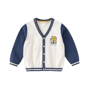 Shooting Rocket Two-tone Boy Navy Knitted Cardigan