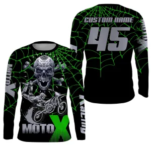 Skull Motox Custom Motocross Jersey Upf30  3D Long Sleeve Mx Racing Off-Road Motorcycle Racewear