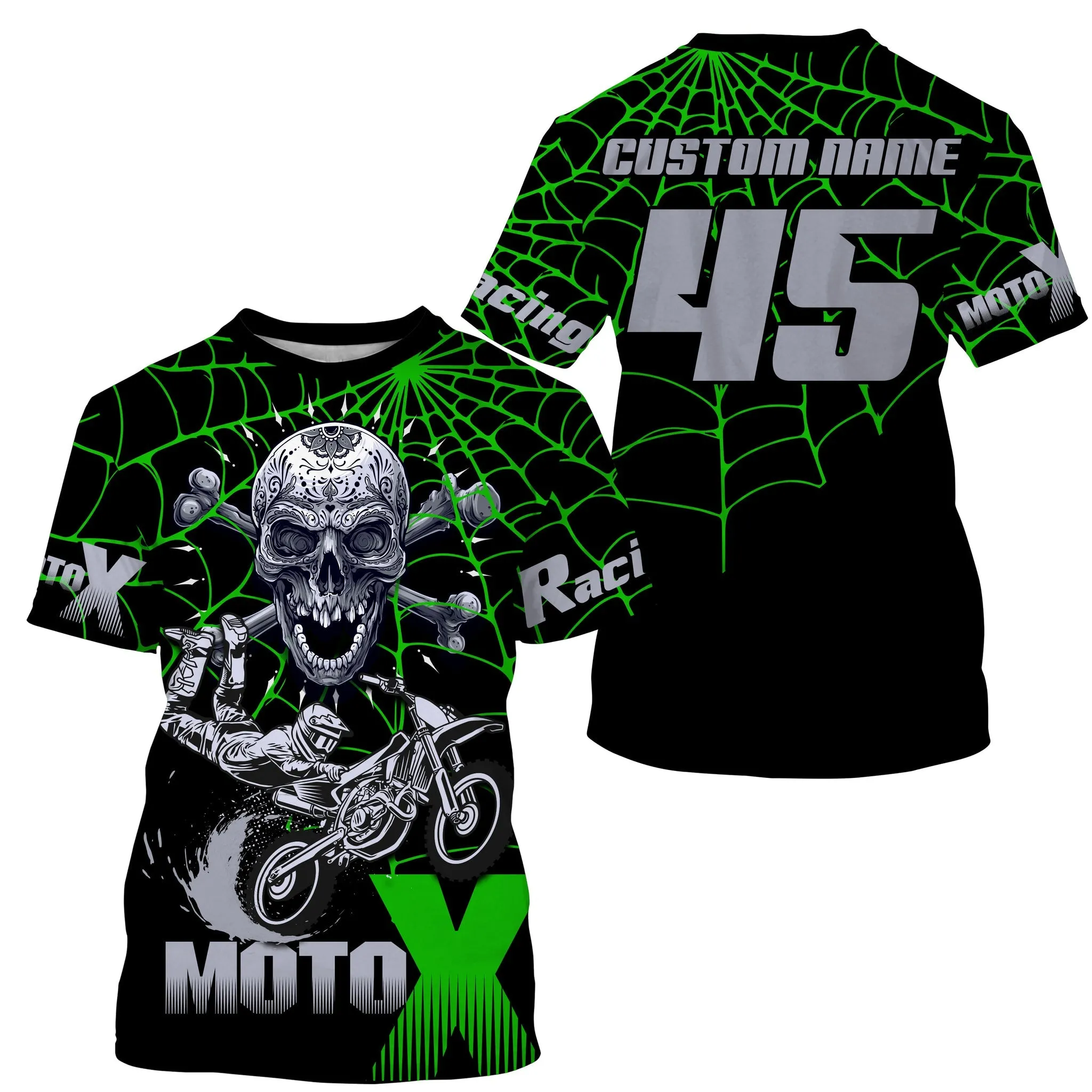 Skull Motox Custom Motocross Jersey Upf30  3D Long Sleeve Mx Racing Off-Road Motorcycle Racewear