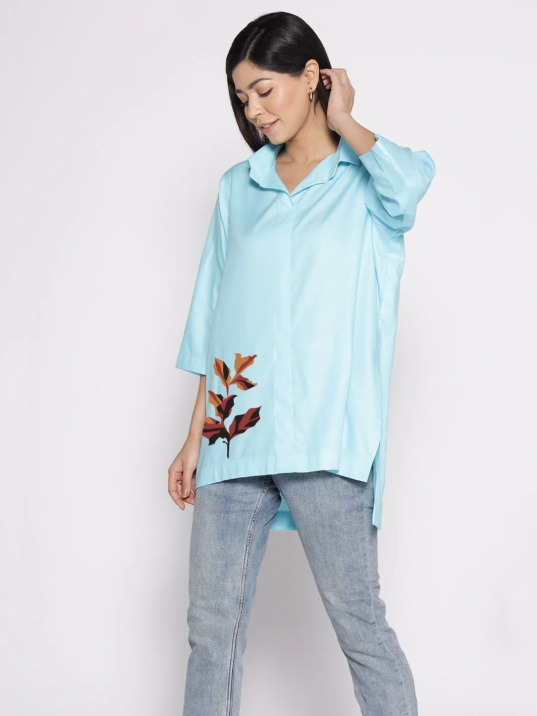 Skyblue Rayon ShirtTop - Akasya