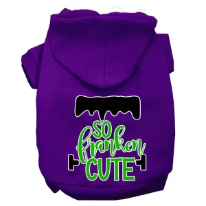 So Franken Cute Screen Print Dog Hoodie Purple Xxxl