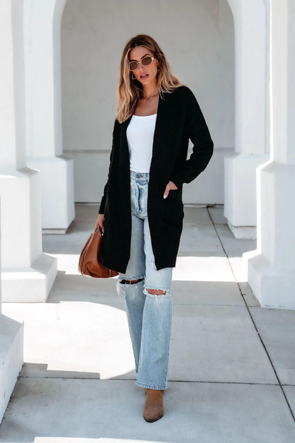 Solid Black Oversized Duster Cardigan - FINAL SALE