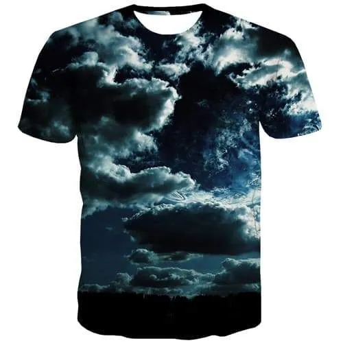 Space Galaxy T-shirt Men Cloud Tshirts Cool Harajuku T-shirts 3d Gray Shirt Print Gothic Tshirt Printed Short Sleeve Hip hop